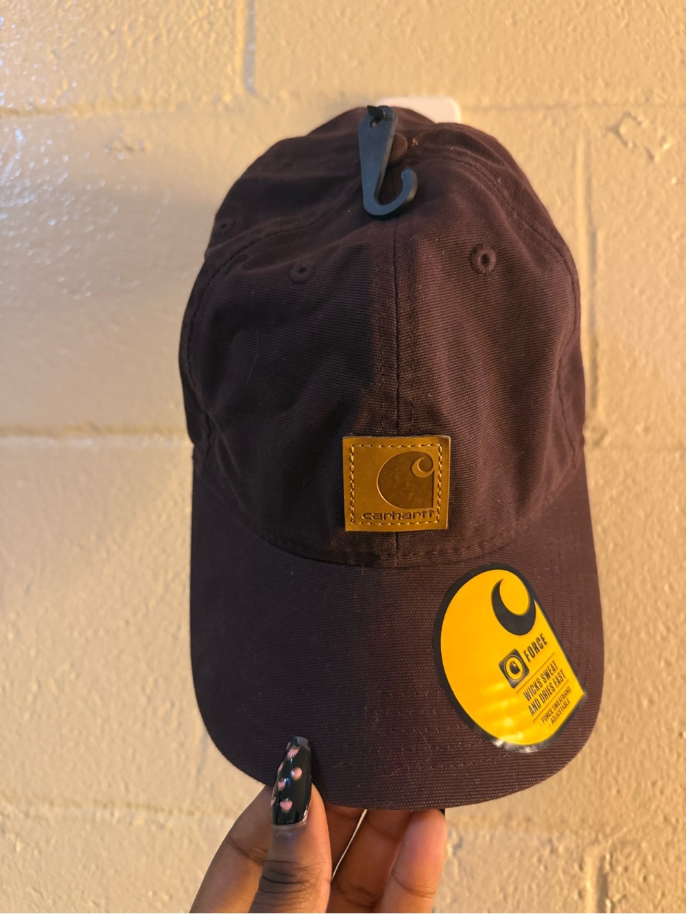 Carhartt Dark Brown Canvas Logo Dad Cap